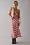 Kiss The Sky Mercer Plaid Tie-back Maxi Dress In Red Plaid, Women's At Urban Outfitters In Multi