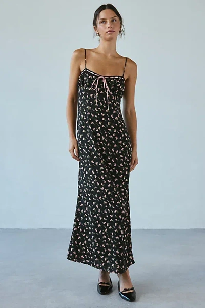 urban outfitters green floral maxi dress From Above V-Back Midi Dress Floral Green main image 0