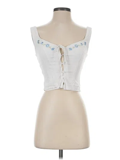 Pre-owned Kiss The Sky Tank Top White Sweetheart Neckline Tops