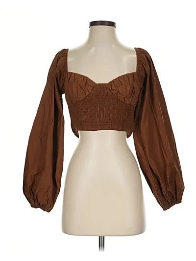Pre-owned Kiss The Sky Tube Top Brown Strapless Neckline Tops