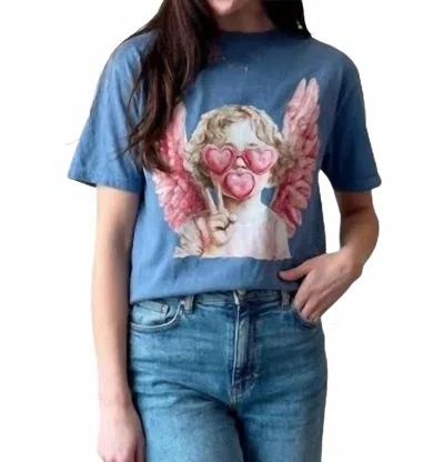 Kissed Apparel Cupid Baby Graphic Tee In Blue