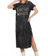 Kissed Apparel Tennessee Whiskey Graphic Dress In Mineral Black In Black