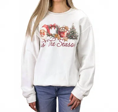 Kissed Apparel Tis The Season Oversized Sweatshirt In White