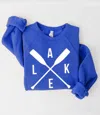Kissed Apparel Women's Lake Paddle Graphic Fleece Sweatshirt In Royal Blue In Blue