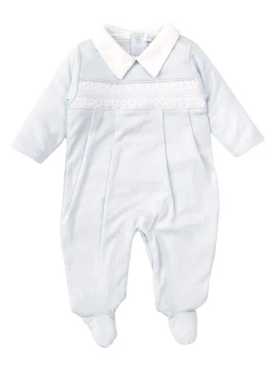 Kissy Kissy Baby Boy's Charmed Smocked Cotton Footie In Blue