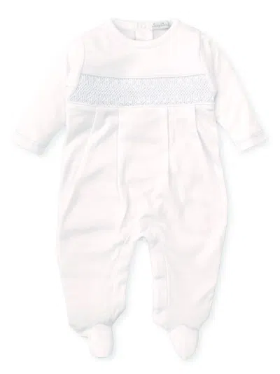 Kissy Kissy Baby Boy's Charmed Smocked Cotton Footie In White