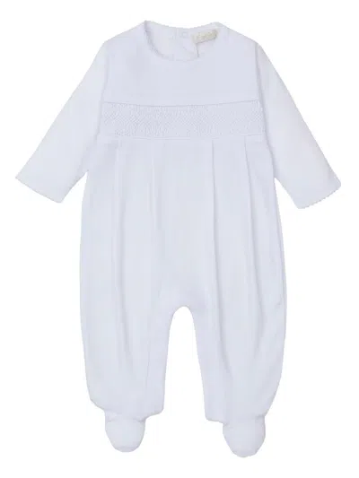 Kissy Kissy Baby's Charmed Smocked Cotton Footie In White