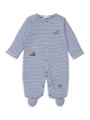 KISSY KISSY BABY'S EMBROIDERED TRUCK STRIPED FOOTIE