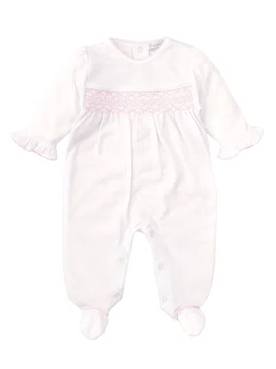Kissy Kissy Baby Girl's Charmed Smocked Cotton Footie In Pink