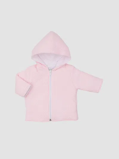 Kissy Kissy Baby Girl's Classic Jacqaurd Padded Zip Jacket In Pink