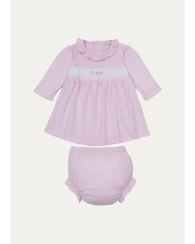Kissy Kissy Kids' Baby Girl's Cotton Dress & Bloomers Set In Pink