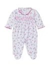 KISSY KISSY BABY GIRL'S FLORAL BOW PRINT RUFFLE FOOTIE