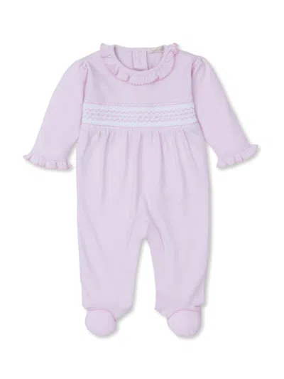 Kissy Kissy Baby's Hand-smocked Footie In Pink