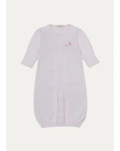 Kissy Kissy Kids' Baby's Puppy Embroidered Striped Convertible Gown In White
