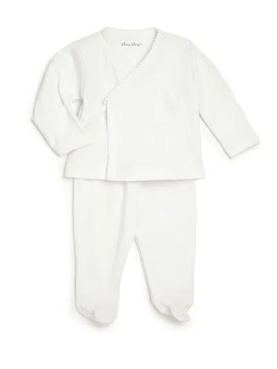 Kissy Kissy Baby's Two-piece Crossover Tee & Footed Pants Set In White