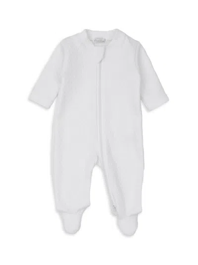Kissy Kissy Baby's Zip-up Jacquard Footie In White
