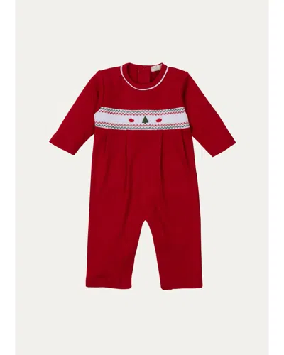 Kissy Kissy Kids' Boy's Clb Holiday Medley Christmas Tree Playsuit In Red