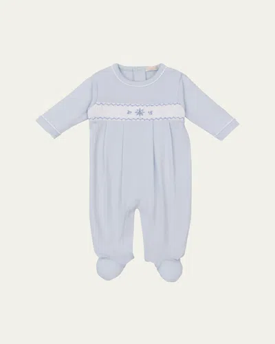 Kissy Kissy Kids' Boy's Clb Summer Medley 25 Smocked Footie In Light Blue