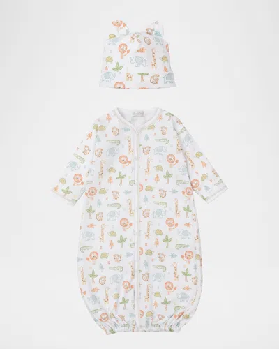 Kissy Kissy Kids' Boy's Jungle Adventure Convertible Gown & Hat Set In Multi