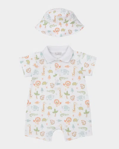 Kissy Kissy Kids' Boy's Jungle Adventure Playsuit & Hat Set In Neutral