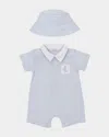 Kissy Kissy Boy's Saturday Regatta Striped Short Playsuit In Light Blue