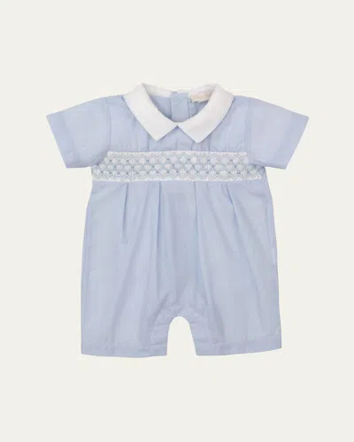 Kissy Kissy Kids' Boy's Summer Clb 25 Woven Short Playsuit, Newborn-18m In Light Blue