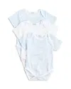 Kissy Kissy Boys' Stripe & Solid Bodysuit, 3 Pack - Baby In Light Blue Stripe