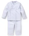 Kissy Kissy Boys' Wrap-front Shirt & Pants - Baby In Light Blue Stripe