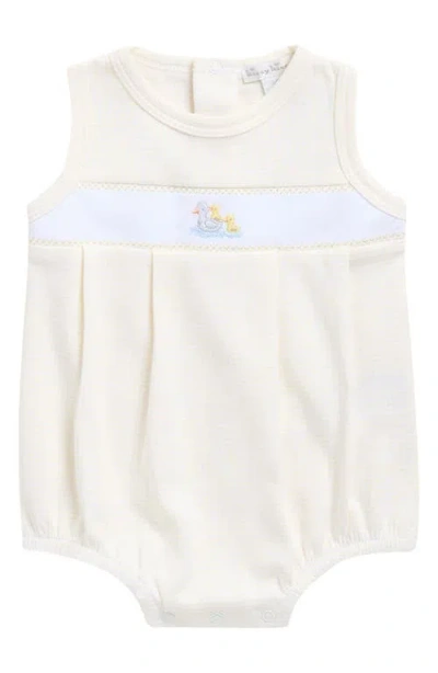 Kissy Kissy Babies'  Bubble Duck Detail Pima Cotton Romper In White
