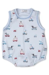 Kissy Kissy Bubble Pima Cotton Romper In Light Blue