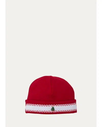 Kissy Kissy Kids' Christmas Tree Cotton Beanie In Red