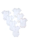 Kissy Kissy Days Of The Week Set Of 7 Bodysuits In White