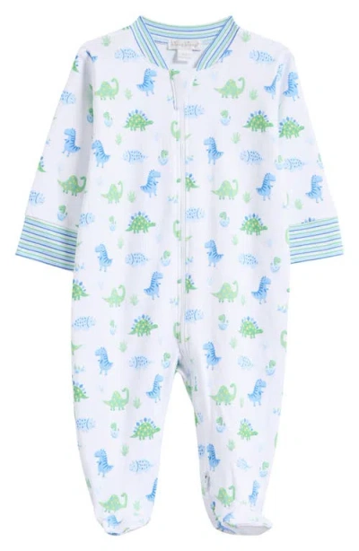 Kissy Kissy Babies'  Dino Print Pima Cotton Footie In Dino Multi