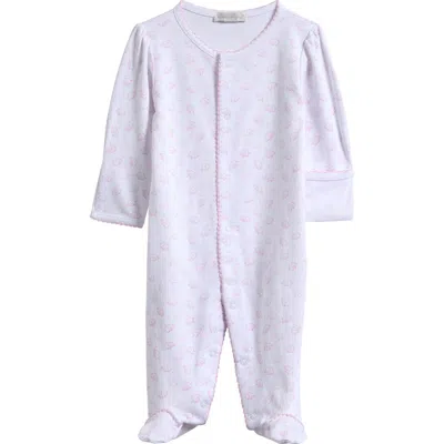 Kissy Kissy Babies'  Ele-fun Print Pima Cotton Footie In White