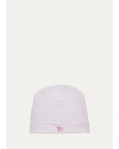 Kissy Kissy Kids' Embroidered Cotton Beanie In Pink