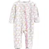 Kissy Kissy Floral Print Pima Cotton Zip Footie In Floral Multi