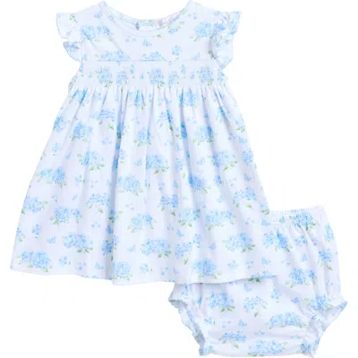 Kissy Kissy Babies'  Floral Print Ruffle Romper & Bloomers In Light Blue
