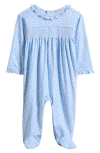 Kissy Kissy Floral Ruffle Trim Footie In Blue