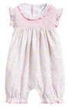 Kissy Kissy Floral Smocked Pima Cotton Romper In Floral Multi