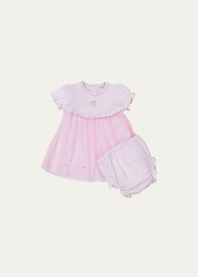 Kissy Kissy Kids' Girl's Blooming Sprays Dress With Bloomers In Pink