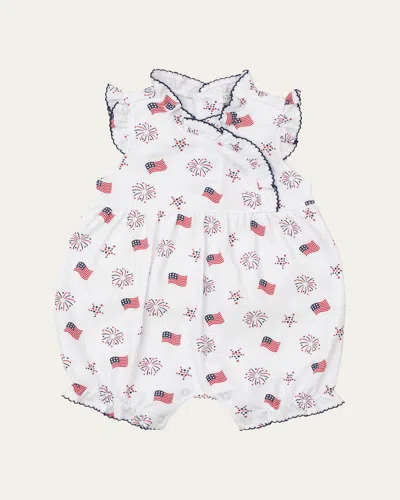 Kissy Kissy Kids' Girl's Bold Stripes And Bright Stars Short Playsuit In Multi