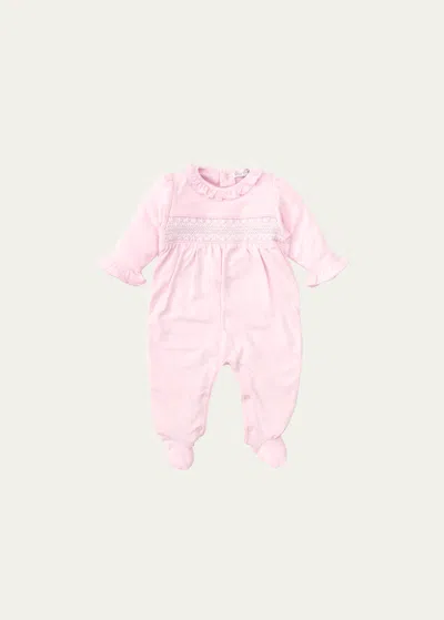 Kissy Kissy Kids' Girl's Clb Charmed Smocked Footie In Pink