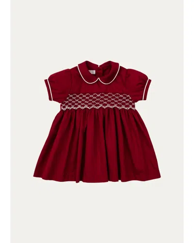 Kissy Kissy Kids' Girl's Embroidered Cotton Dress In Red