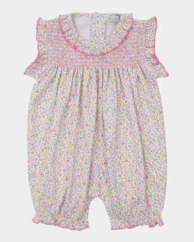 Kissy Kissy Kids' Girl's Garden Trellis Smock Short Playsuit In Pink