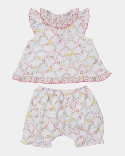 Kissy Kissy Kids' Girl's Garden Trellis Sunsuit Set Mix In Multi