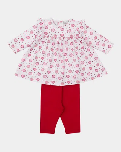 Kissy Kissy Kids' Girl's Heartfelt Hearts Dress Set In Red