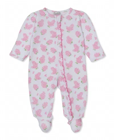 Kissy Kissy Kids' Girl's Hydrangea Zipper Footie In Pink