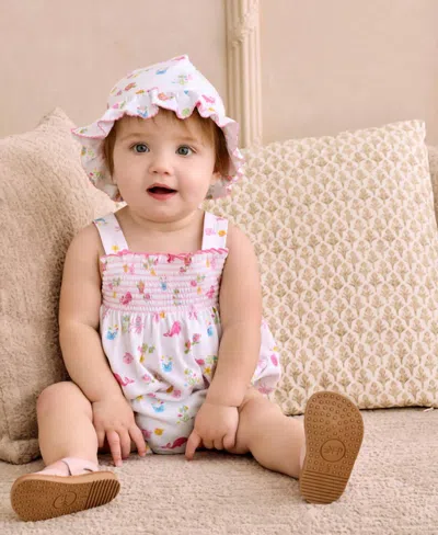 Kissy Kissy Kids' Girl's Ocean Antics Smocked Bubble Romper In Multi Pink