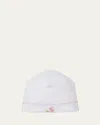 Kissy Kissy Girl's Premier Baby Bunny Patch Embroidered Hat In White/pink