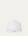 Kissy Kissy Girl's Premier Elephant Empire Hand-embroidered Hat In White/pink